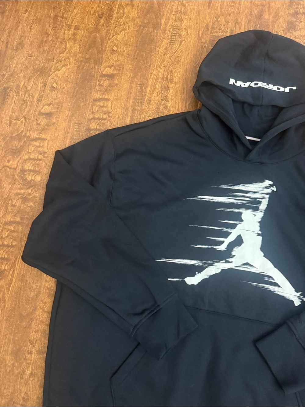 Jordan Black Pullover Hoodie with White Jumpman Graphic - Picture 4 of 11